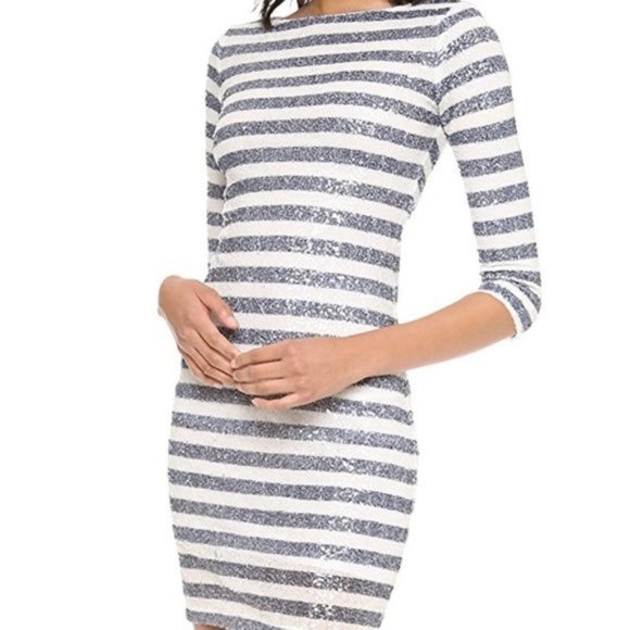 🆕 Alice + Olivia Pammy Striped Sequin Dress✨ - Picture 5 of 6